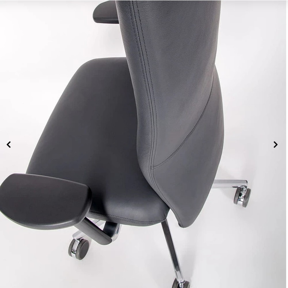 Numéro de l'image du produit 4: Chaise de bureau lento agilis XL AG13, 100 % cuir véritable, bleu foncé, avec appui-tête