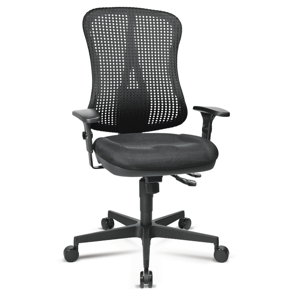 Illustration du produit: Chaise de bureau pivotante Topstar® Head Point SY, assise galbée, noir/noir