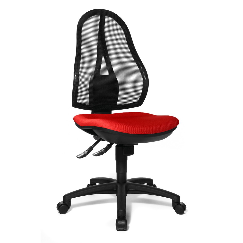 Numéro de l'image du produit 2: Chaise de bureau pivotante Topstar® Open Point Syncro, chaise ergonomique, dossier en mesh, rouge