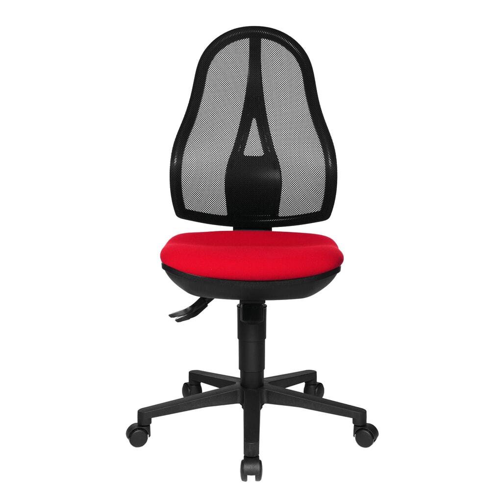 Chaise de bureau pivotante Topstar® Open Point Syncro, chaise ergonomique, dossier en mesh, rouge Illustration du produit: Chaise de bureau pivotante Topstar® Open Point Syncro, chaise ergonomique, dossier en mesh, rouge