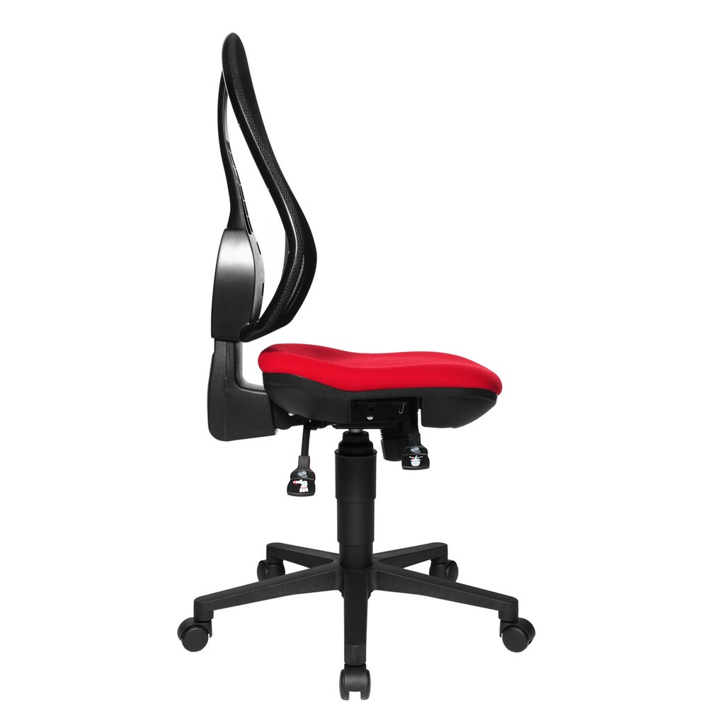 Numéro de l'image du produit 4: Chaise de bureau pivotante Topstar® Open Point Syncro, chaise ergonomique, dossier en mesh, rouge