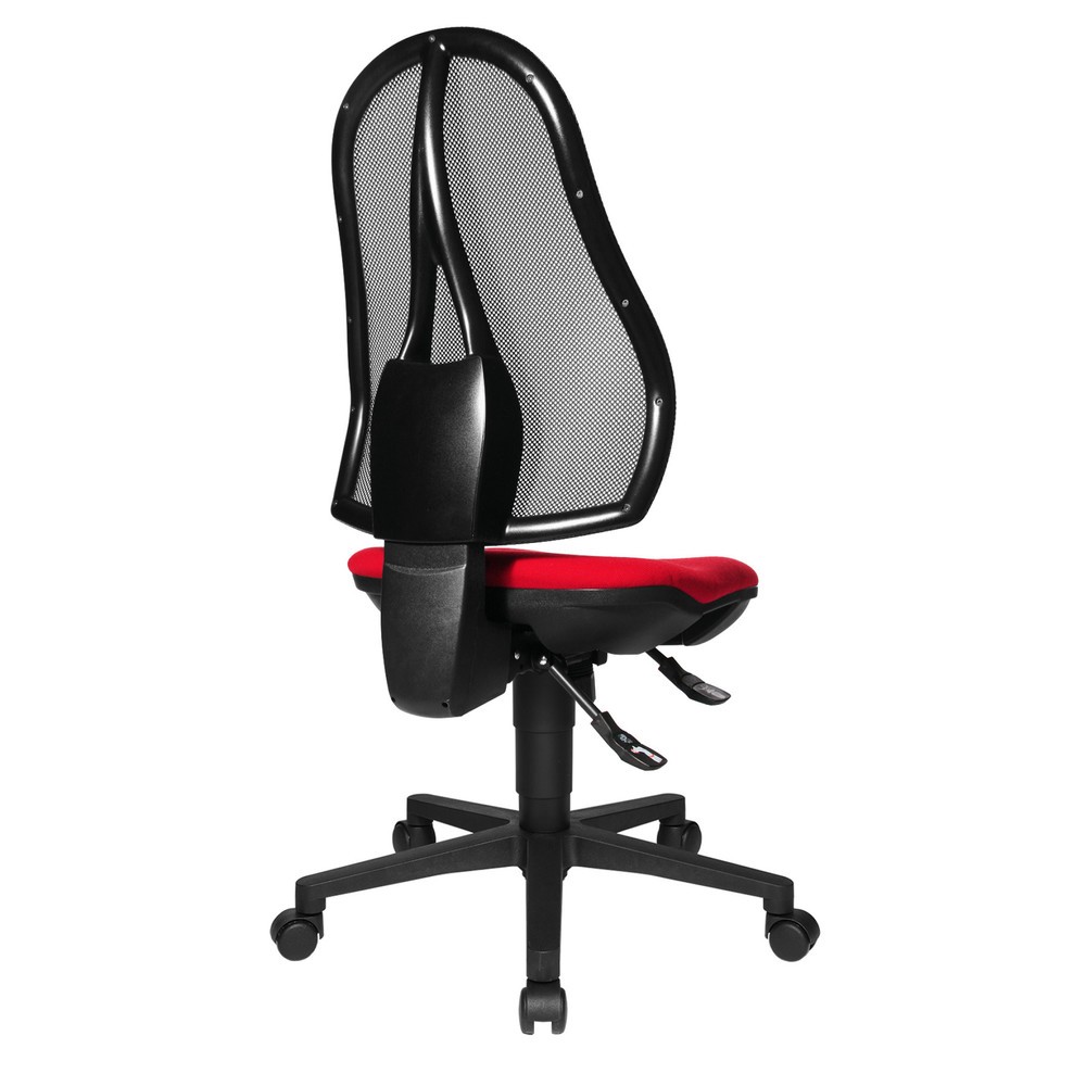 Numéro de l'image du produit 5: Chaise de bureau pivotante Topstar® Open Point Syncro, chaise ergonomique, dossier en mesh, rouge