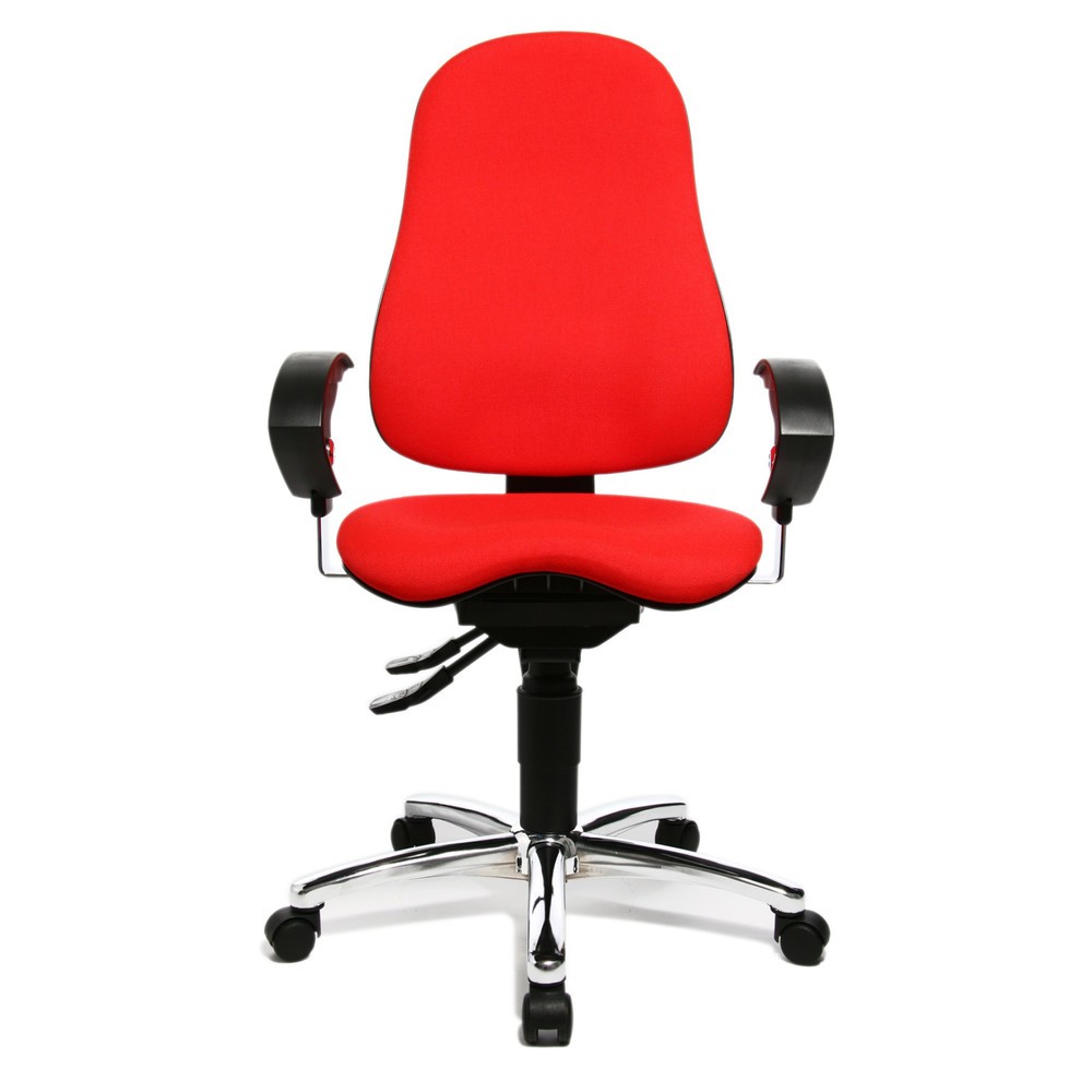 Numéro de l'image du produit 1: Chaise de bureau pivotante Topstar® Ortho 10, accoudoirs réglables en hauteur, rouge