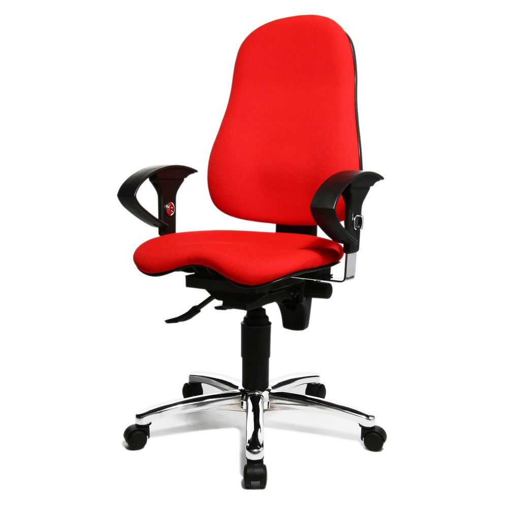 Numéro de l'image du produit 2: Chaise de bureau pivotante Topstar® Ortho 10, accoudoirs réglables en hauteur, rouge