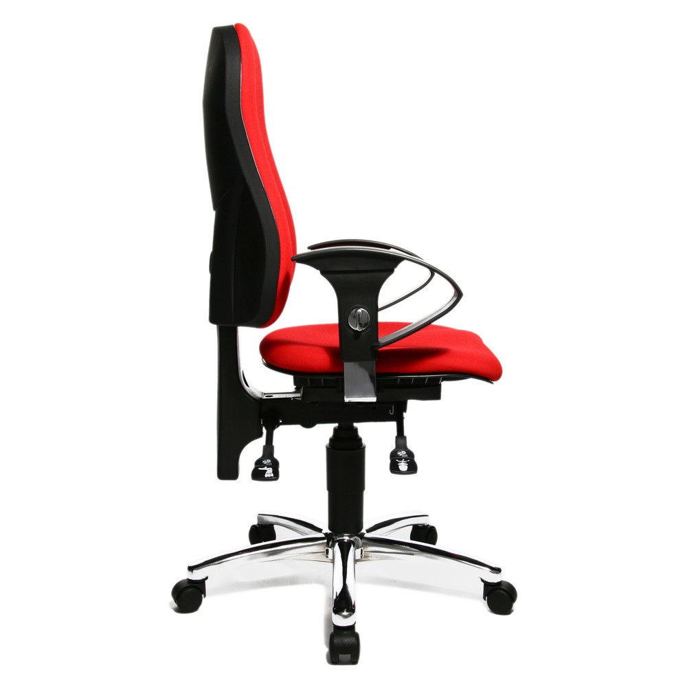 Numéro de l'image du produit 4: Chaise de bureau pivotante Topstar® Ortho 10, accoudoirs réglables en hauteur, rouge