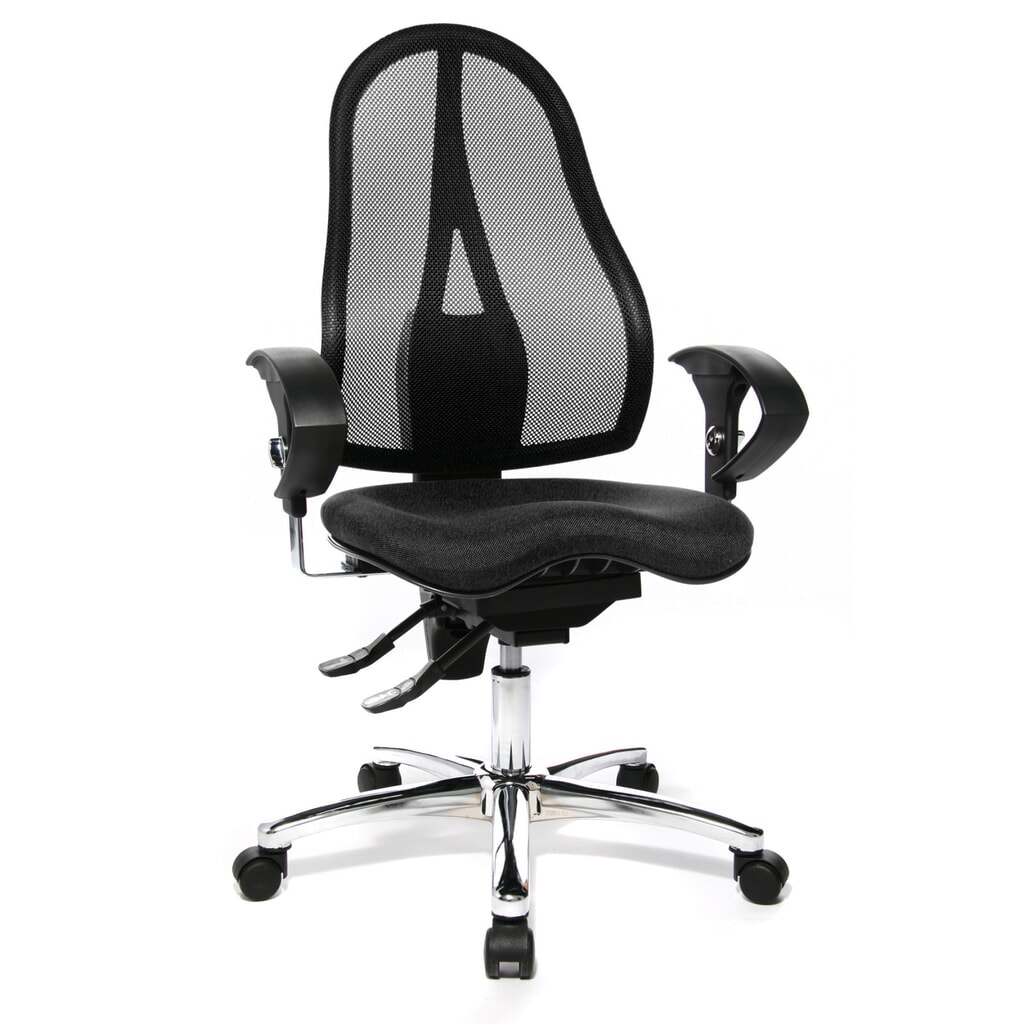 N° de l'image du produit 3 : Chaise de bureau pivotante Topstar® Ortho 15, dossier en mesh, accoudoirs réglables en hauteur, anthracite