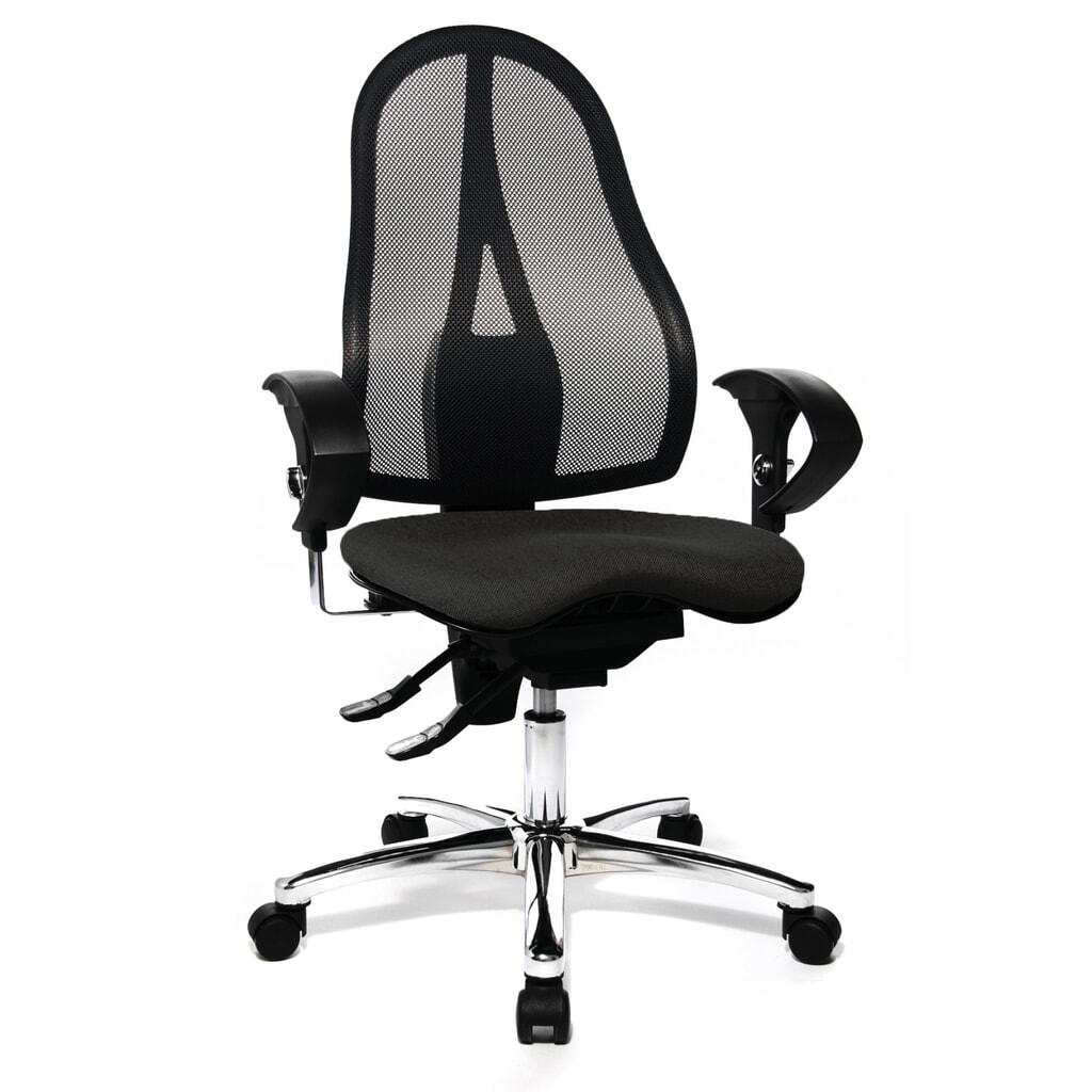 Chaise de bureau pivotante Topstar® Ortho 15, dossier en mesh, accoudoirs réglables en hauteur, anthracite N° de l'image du produit 7 : Chaise de bureau pivotante Topstar® Ortho 15, dossier en mesh, accoudoirs réglables en hauteur, anthracite
