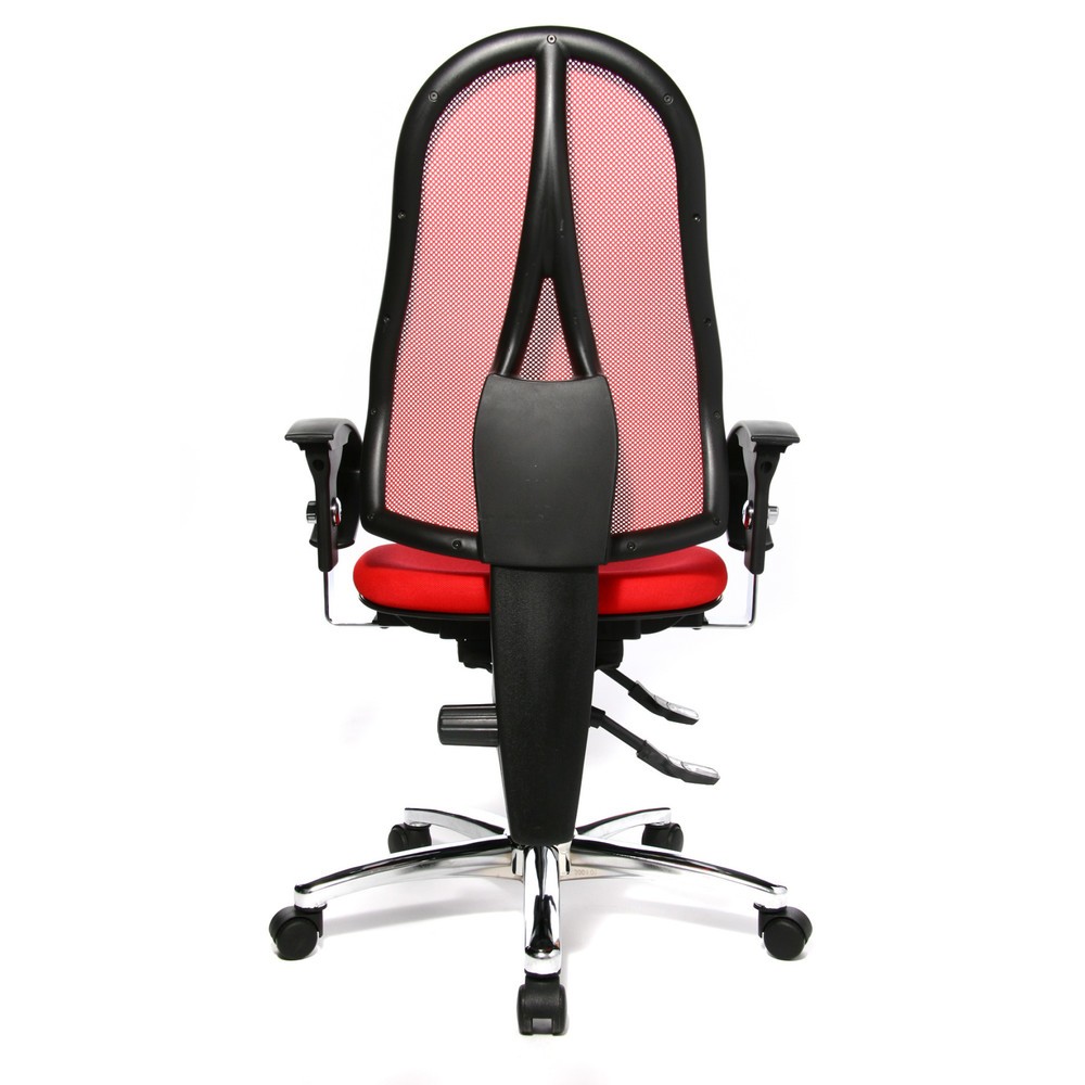 Numéro de l'image du produit 3: Chaise de bureau pivotante Topstar® Ortho 15, dossier en mesh, accoudoirs réglables en hauteur, rouge