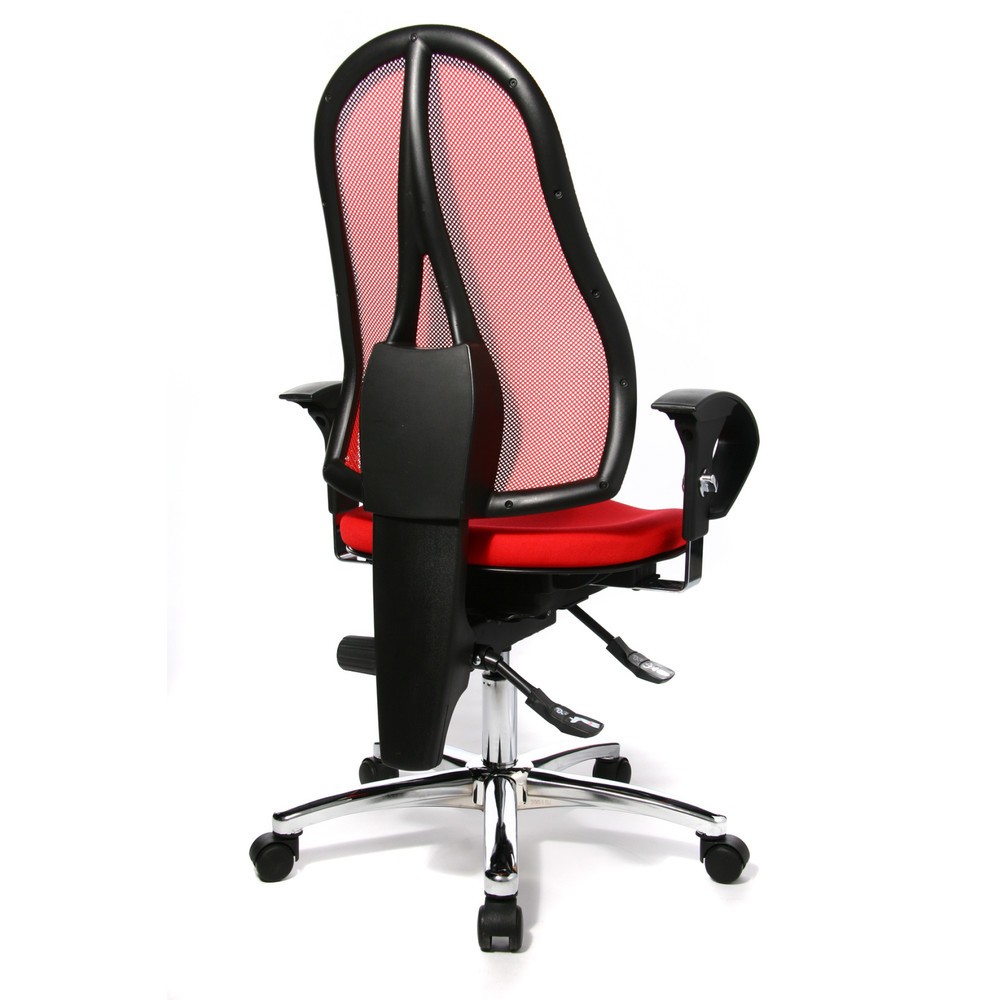 Numéro de l'image du produit 5: Chaise de bureau pivotante Topstar® Ortho 15, dossier en mesh, accoudoirs réglables en hauteur, rouge
