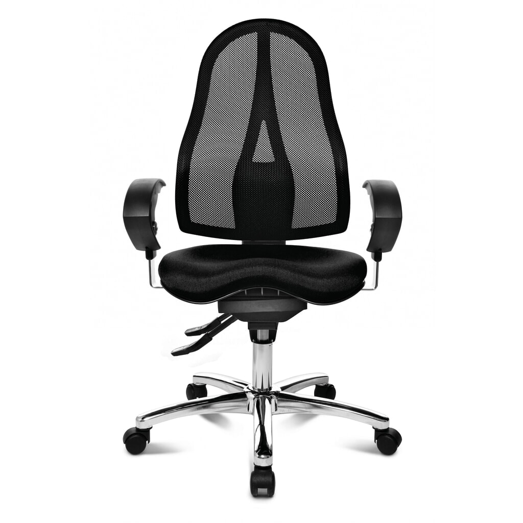 Illustration du produit: Chaise de bureau pivotante Topstar® Ortho 15, dossier en mesh, accoudoirs réglables en hauteur, noir