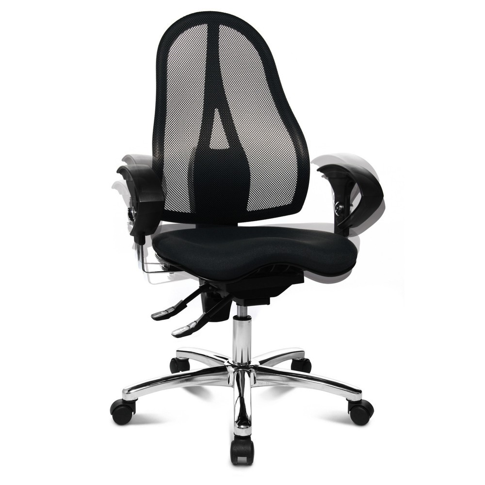 Numéro de l'image du produit 4: Chaise de bureau pivotante Topstar® Ortho 15, dossier en mesh, accoudoirs réglables en hauteur, noir