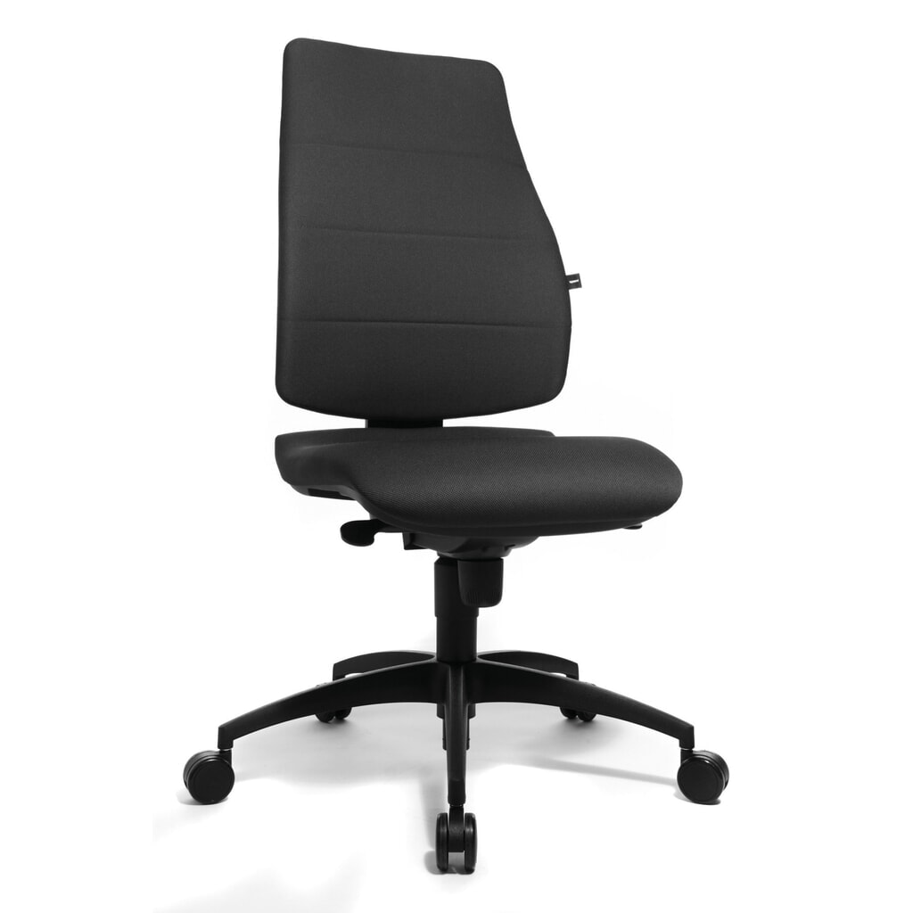 Chaise de bureau pivotante Topstar® Syncro, dossier rembourré, siège ergonomique ménageant les disques intervertébraux, anthracite Illustration du produit: Chaise de bureau pivotante Topstar® Syncro, dossier rembourré, siège ergonomique ménageant les disques intervertébraux, anthracite