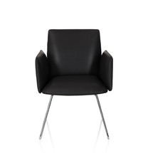 N° de l'image du produit 1 : Chaise-visiteur / chaise à patins hjh OFFICE DESIGNIA V similicuir, noir