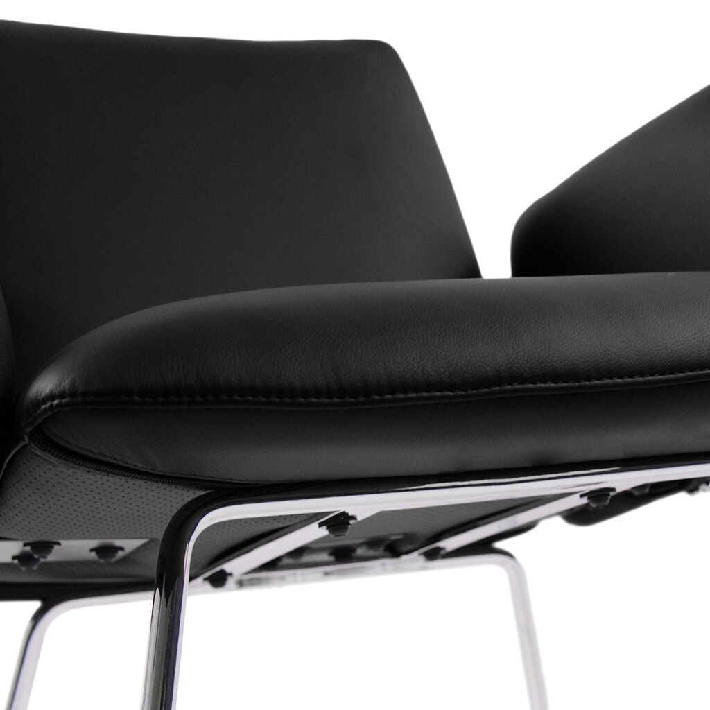 N° de l'image du produit 2 : Chaise-visiteur / chaise à patins hjh OFFICE DESIGNIA V similicuir, noir