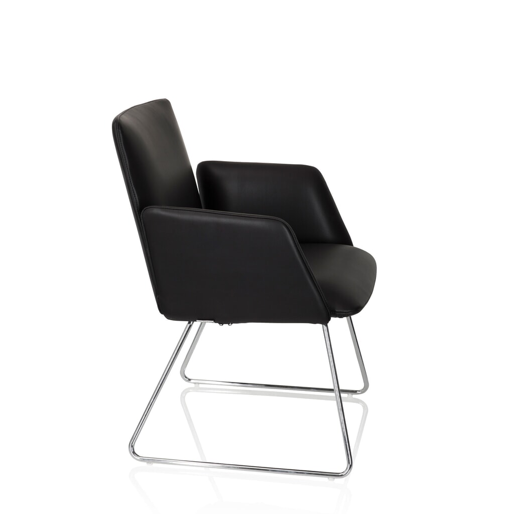 Chaise-visiteur / chaise à patins hjh OFFICE DESIGNIA V similicuir, noir N° de l'image du produit 9 : Chaise-visiteur / chaise à patins hjh OFFICE DESIGNIA V similicuir, noir