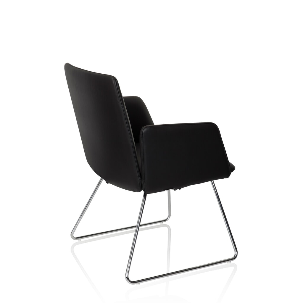 N° de l'image du produit 10 : Chaise-visiteur / chaise à patins hjh OFFICE DESIGNIA V similicuir, noir