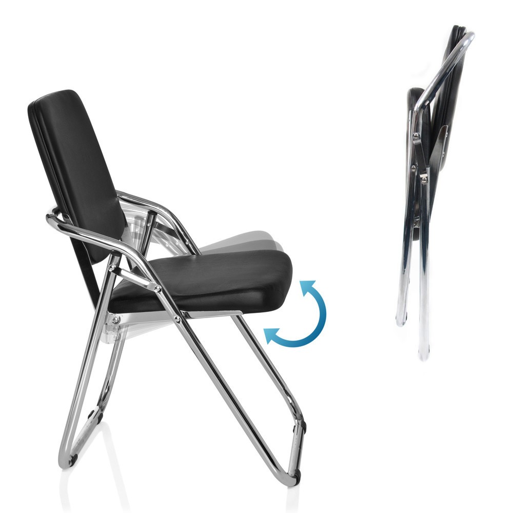 Numéro de l'image du produit 2: Chaise de conférence / chaise-visiteur hjh OFFICE / ESTO PU, noir