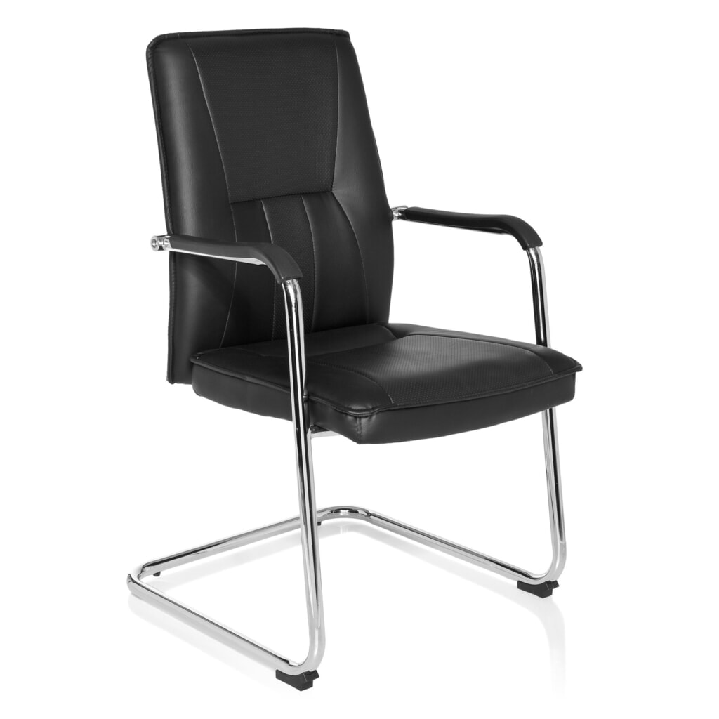 Chaise de conférence / chaise-visiteur hjh OFFICE TILA V PU, noir N° de l'image du produit 2 : Chaise de conférence / chaise-visiteur hjh OFFICE TILA V PU, noir