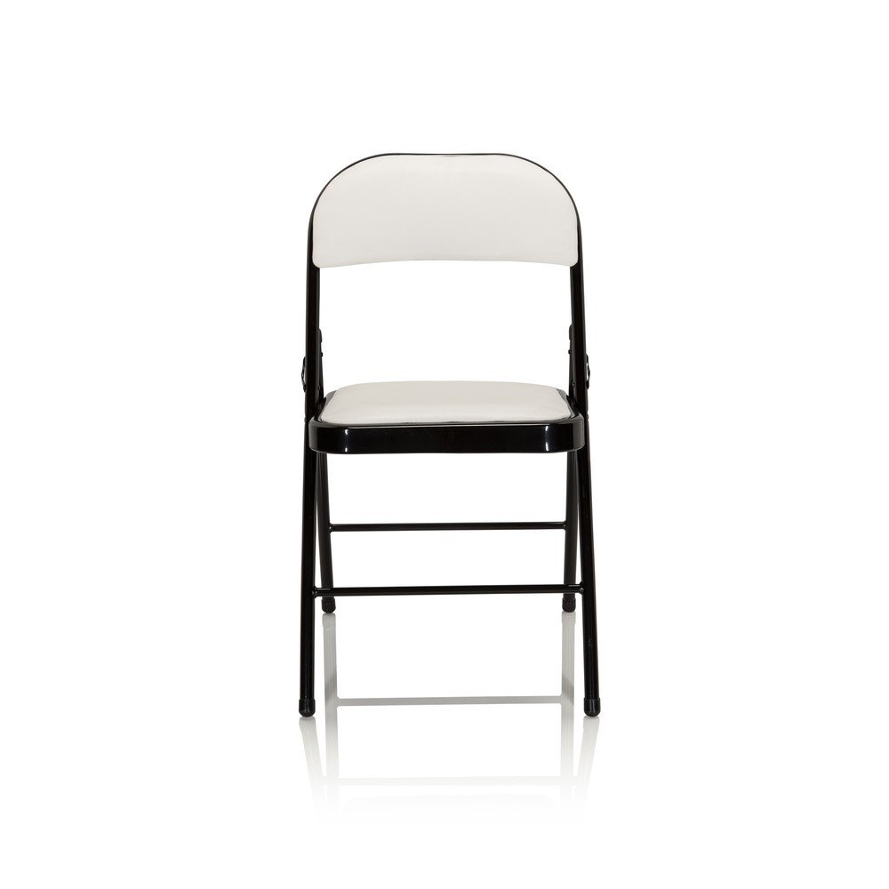 N° de l'image du produit 1 : Chaise de conférence / chaise-visiteur / chaise pliante hjh OFFICE TUDELA PU, blanc