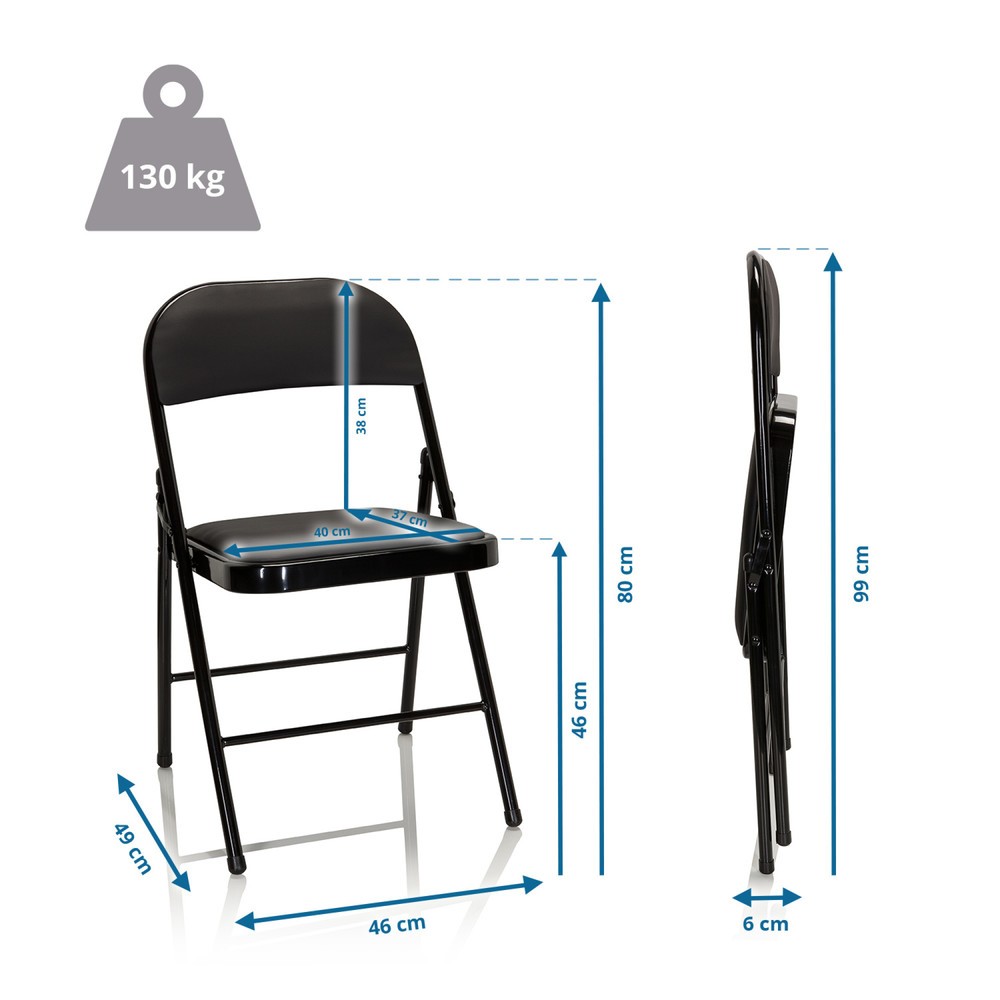 Numéro de l'image du produit 5: Chaise de conférence / chaise-visiteur / chaise pliante hjh OFFICE BANDA V PU, noir