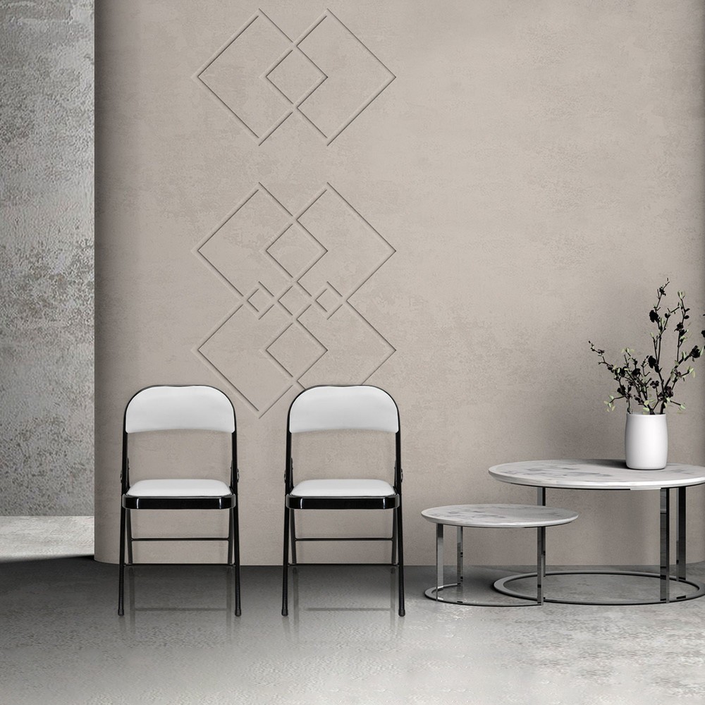 N° de l'image du produit 6 : Chaise de conférence / chaise-visiteur / chaise pliante hjh OFFICE TUDELA PU, blanc
