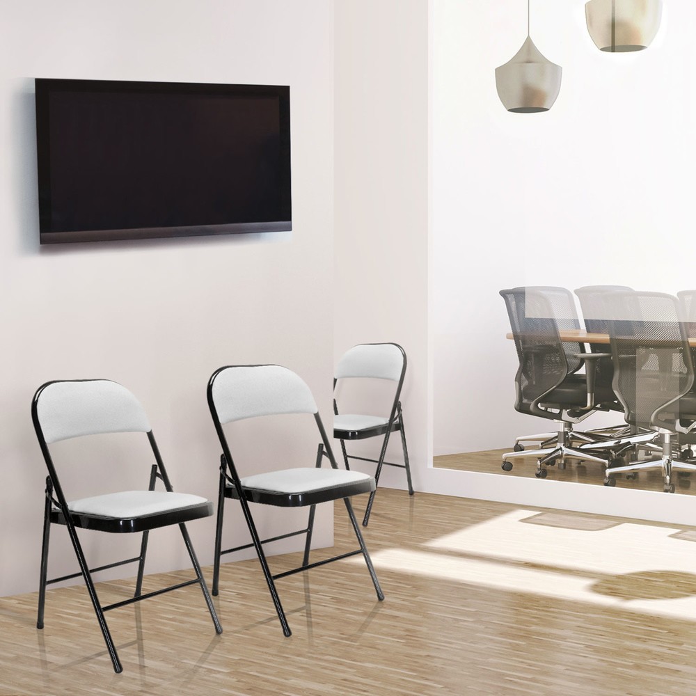 N° de l'image du produit 7 : Chaise de conférence / chaise-visiteur / chaise pliante hjh OFFICE TUDELA PU, blanc