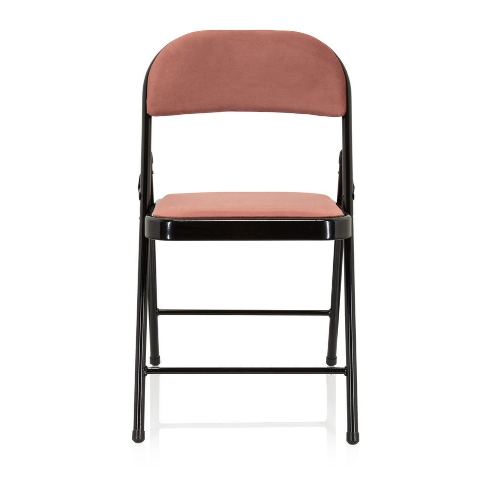 Numéro de l'image du produit 1: Chaise de conférence / chaise-visiteur / chaise pliante hjh OFFICE TUDELA I velours, rose