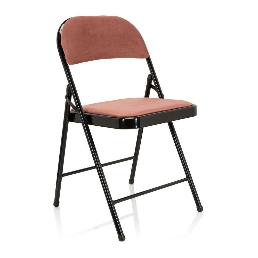 Numéro de l'image du produit 5: Chaise de conférence / chaise-visiteur / chaise pliante hjh OFFICE TUDELA I velours, rose