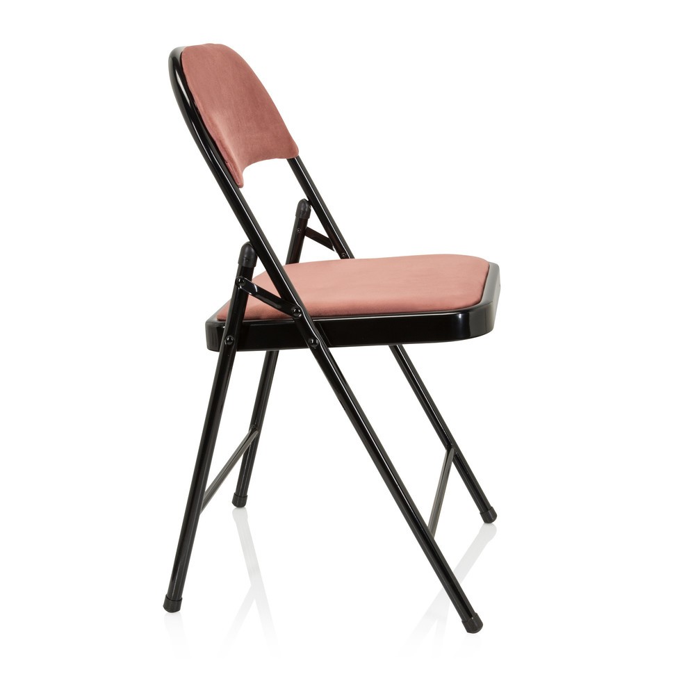 Numéro de l'image du produit 10: Chaise de conférence / chaise-visiteur / chaise pliante hjh OFFICE TUDELA I velours, rose