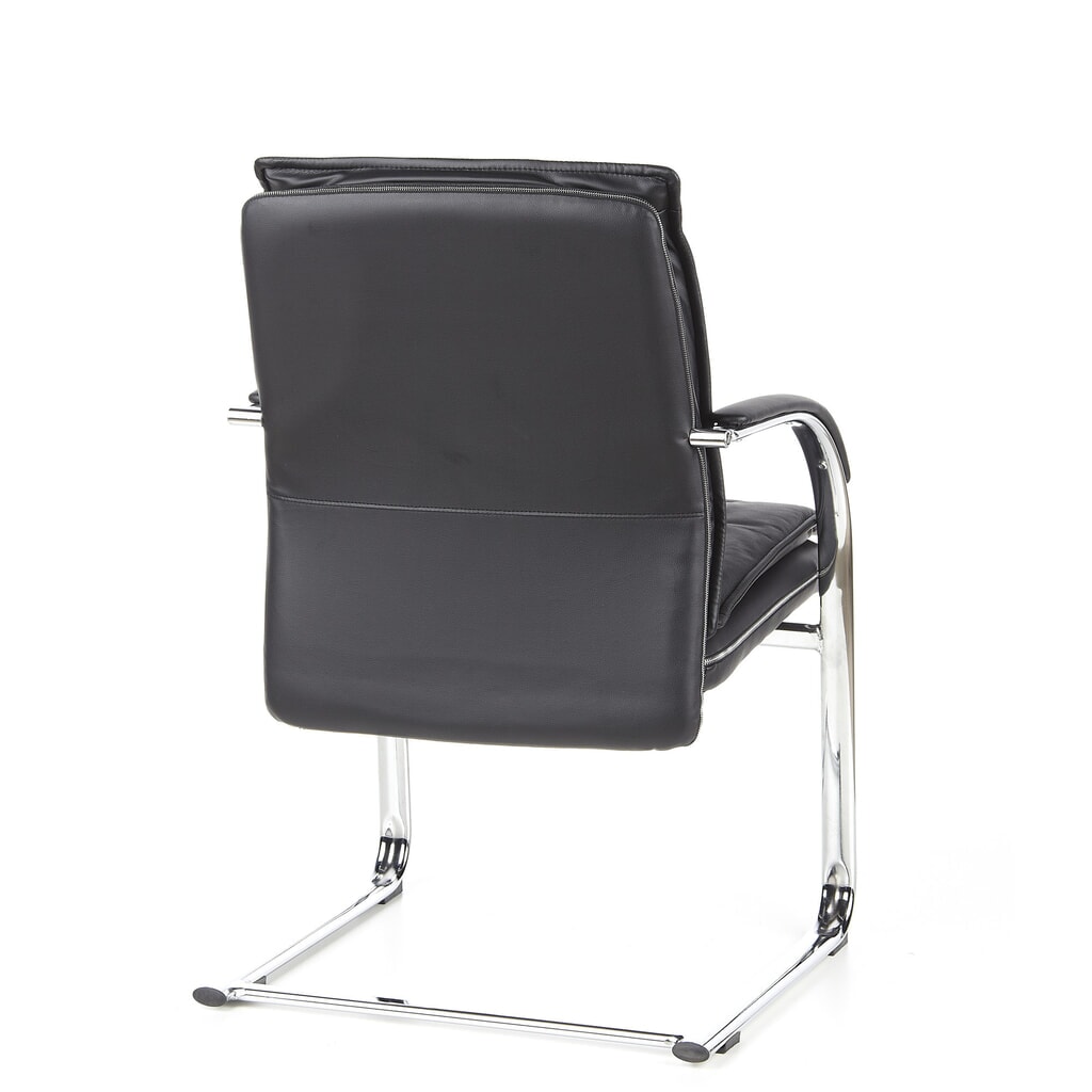 Chaise de conférence / fauteuil suspendu hjh OFFICE VILLA V cuir nappa, noir N° de l'image du produit 6 : Chaise de conférence / fauteuil suspendu hjh OFFICE VILLA V cuir nappa, noir