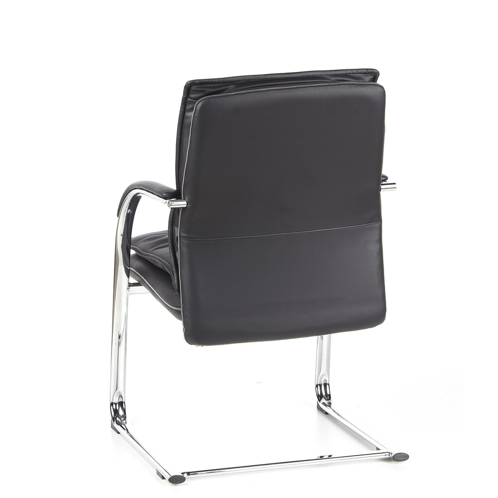 N° de l'image du produit 7 : Chaise de conférence / fauteuil suspendu hjh OFFICE VILLA V cuir nappa, noir