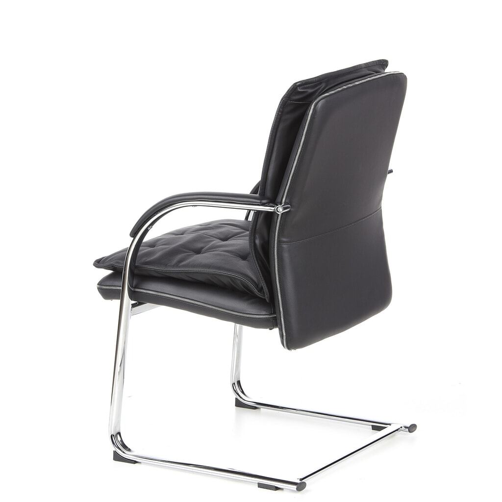 Chaise de conférence / fauteuil suspendu hjh OFFICE VILLA V cuir nappa, noir N° de l'image du produit 8 : Chaise de conférence / fauteuil suspendu hjh OFFICE VILLA V cuir nappa, noir