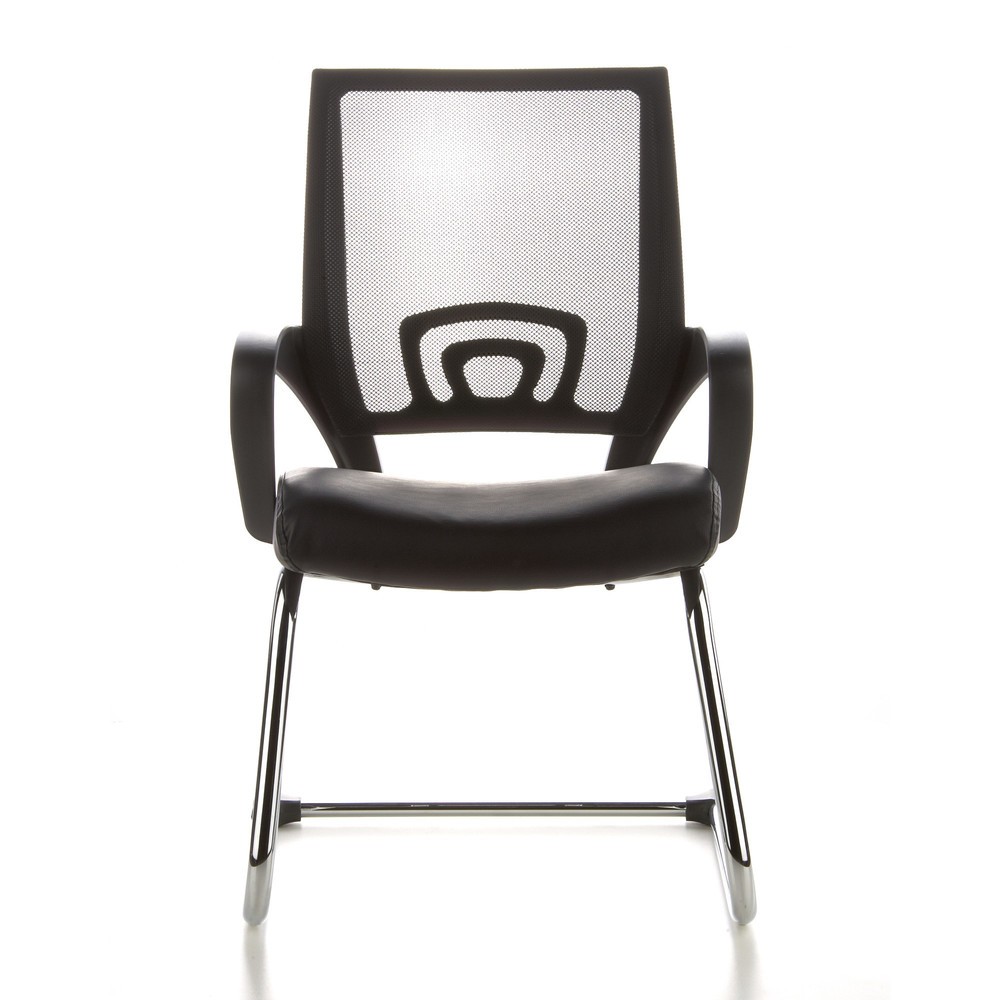 Numéro de l'image du produit 1: Chaise de conférence / fauteuil suspendu hjh OFFICE VISTO NET V maille, noir chromé