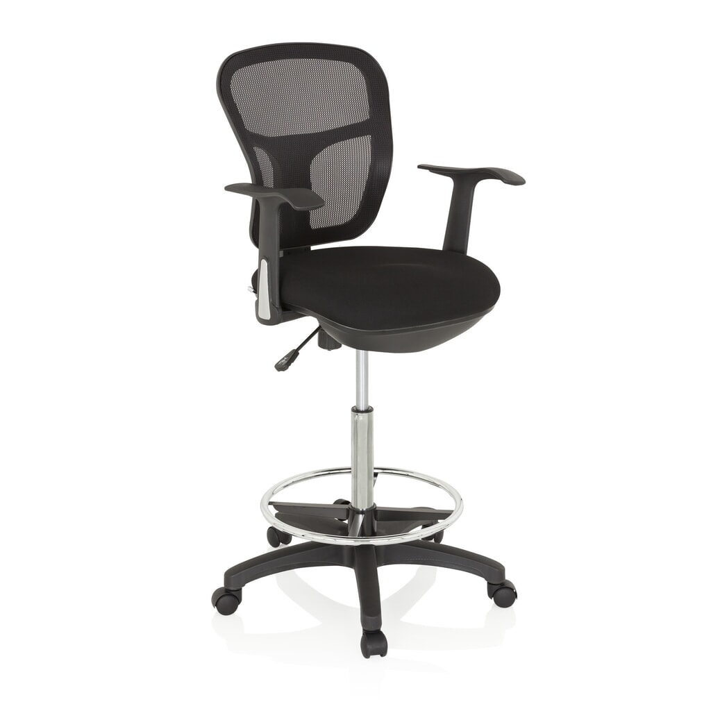 Siège de travail / siège de comptoir hjh OFFICE TOP WORK 108 tissu/maille, noir N° de l'image du produit 2 : Siège de travail / siège de comptoir hjh OFFICE TOP WORK 108 tissu/maille, noir
