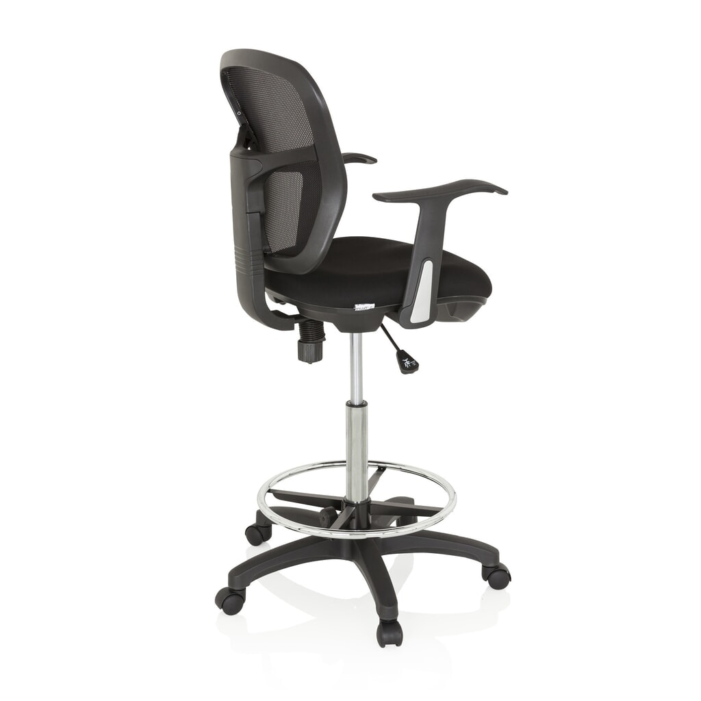 N° de l'image du produit 4 : Siège de travail / siège de comptoir hjh OFFICE TOP WORK 108 tissu/maille, noir