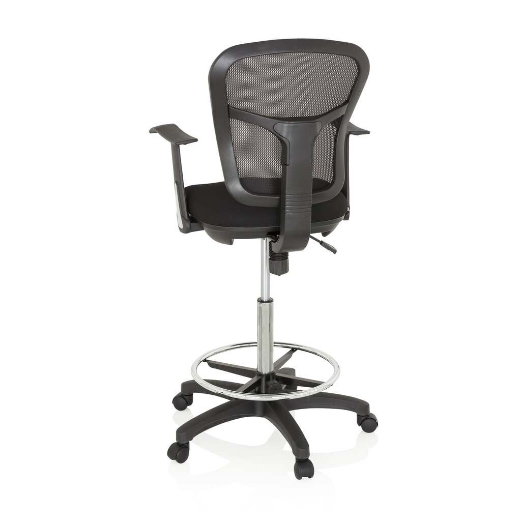N° de l'image du produit 6 : Siège de travail / siège de comptoir hjh OFFICE TOP WORK 108 tissu/maille, noir