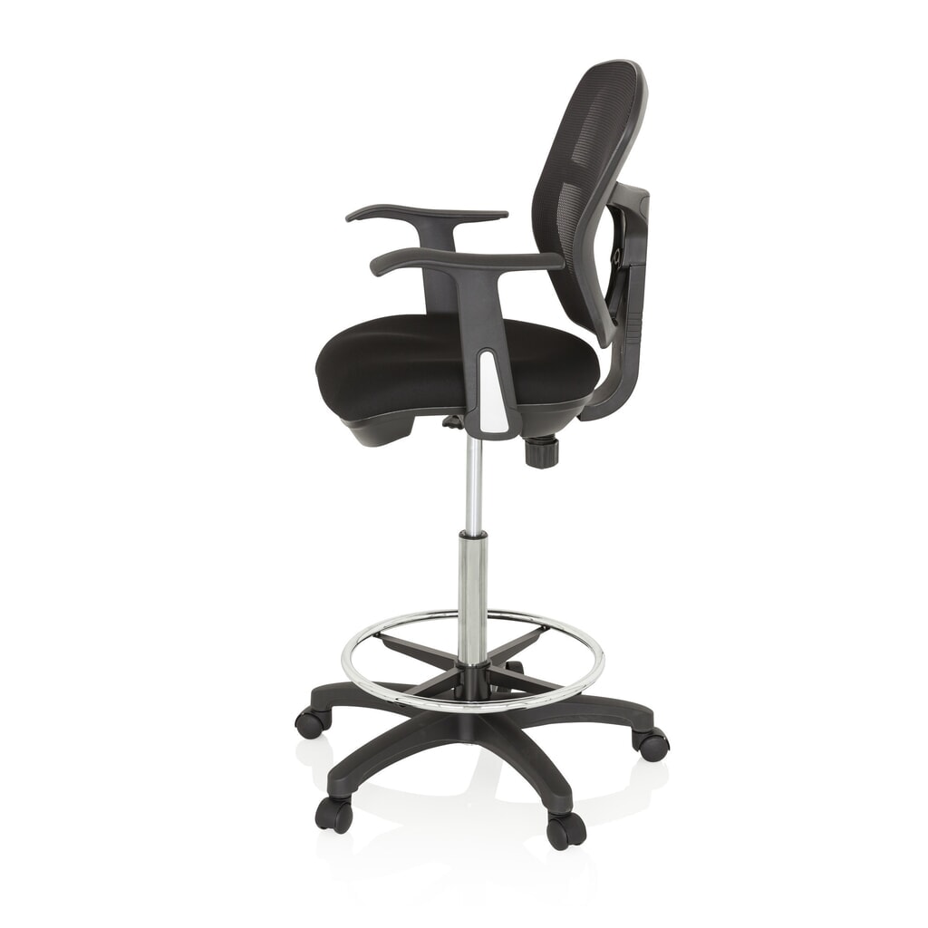 N° de l'image du produit 8 : Siège de travail / siège de comptoir hjh OFFICE TOP WORK 108 tissu/maille, noir