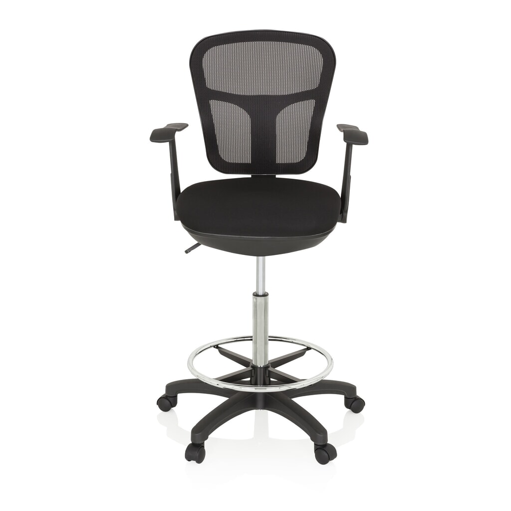 Siège de travail / siège de comptoir hjh OFFICE TOP WORK 108 tissu/maille, noir N° de l'image du produit 1 : Siège de travail / siège de comptoir hjh OFFICE TOP WORK 108 tissu/maille, noir