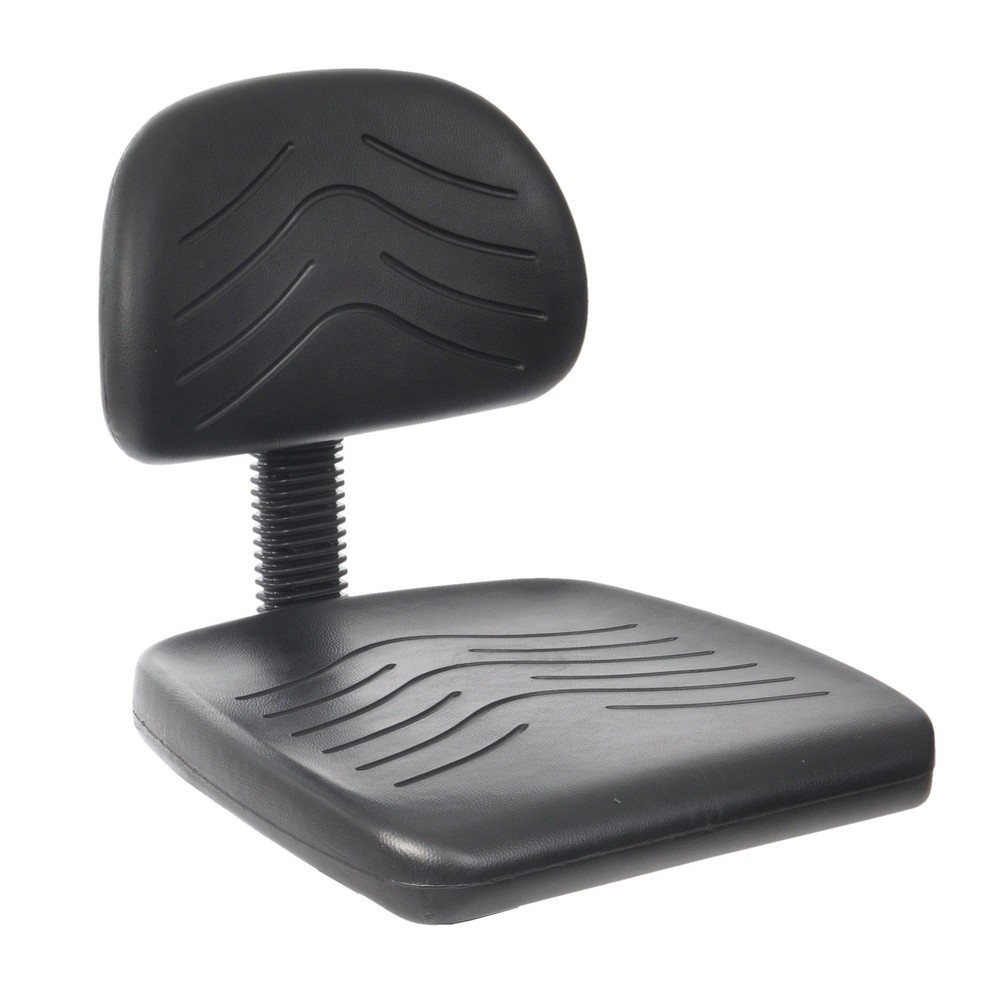 Numéro de l'image du produit 2: HEMMDAL Chaise de travail pivotante Easy en polyuréthane, hauteur d’assise 510-710 mm, base plastique, patins, anneau repose-pied