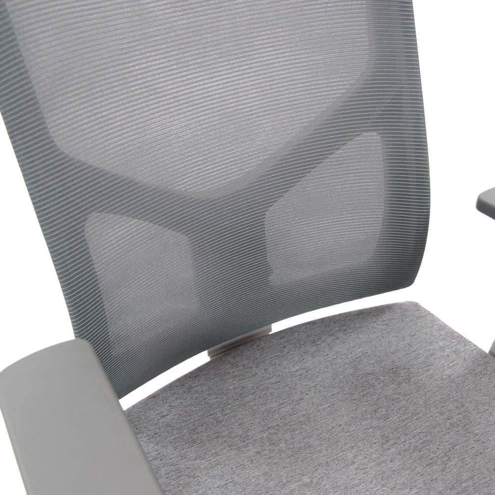 N° de l'image du produit 3 : Chaise-visiteur / siège de conférence hjh OFFICE BRETON V W tissu / maille, gris