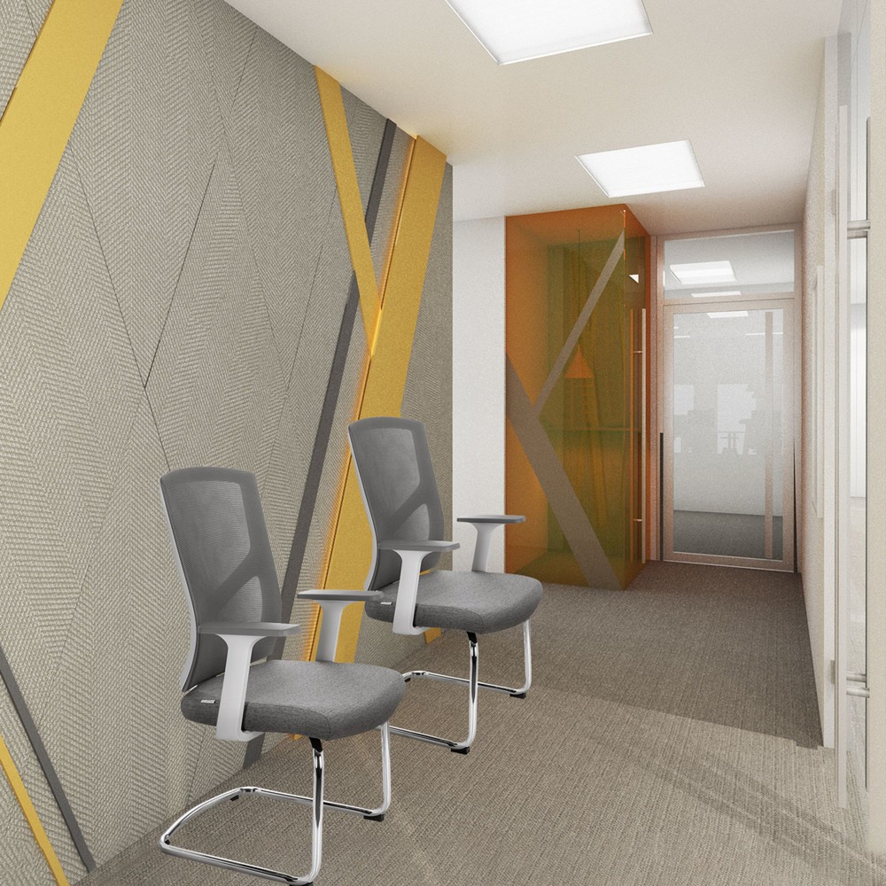 N° de l'image du produit 8 : Chaise-visiteur / siège de conférence hjh OFFICE BRETON V W tissu / maille, gris