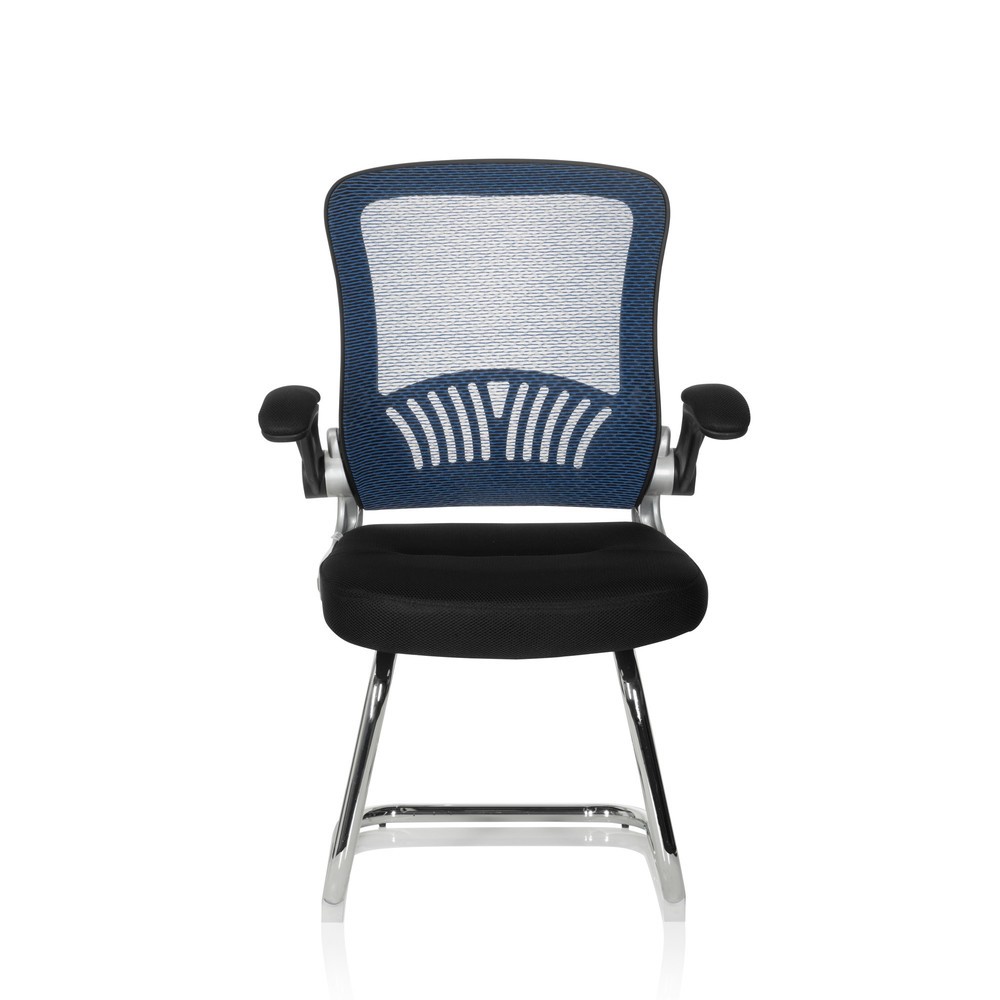 Numéro de l'image du produit 1: Chaise-visiteur / chaise de conférence hjh OFFICE FLYER PRO V maille, noir/bleu