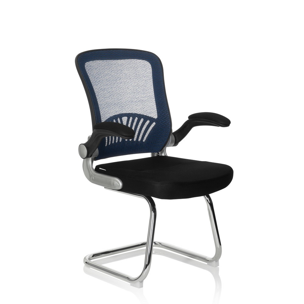 Numéro de l'image du produit 5: Chaise-visiteur / chaise de conférence hjh OFFICE FLYER PRO V maille, noir/bleu