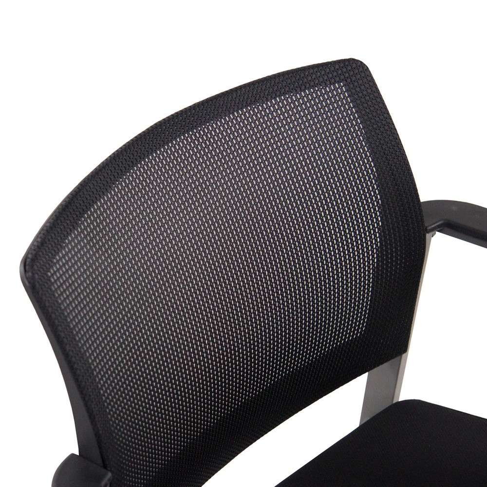 Numéro de l'image du produit 2: Chaise-visiteur / chaise de conférence hjh OFFICE MEET gris maille/tissu, noir