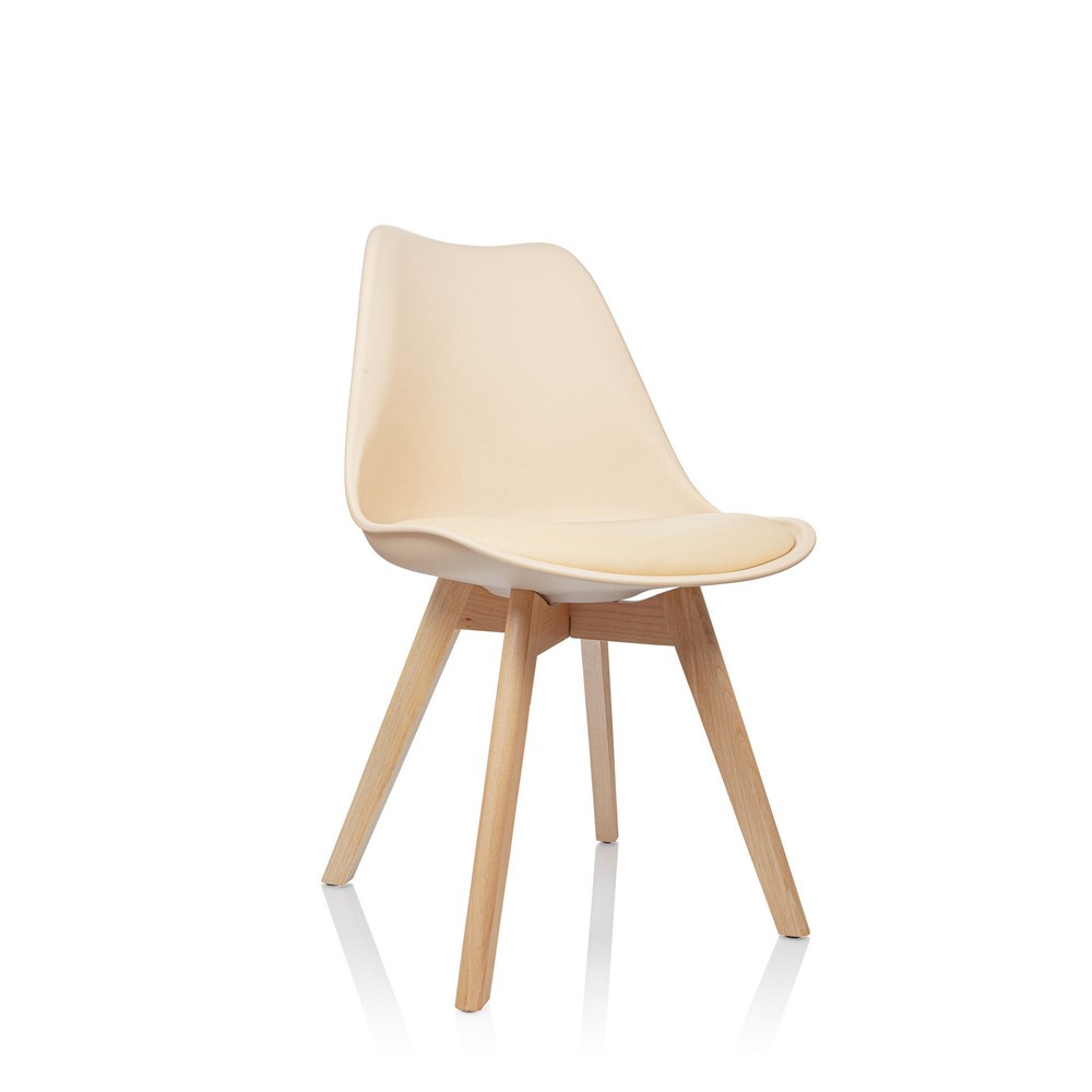 Numéro de l'image du produit 5: Chaise-visiteur / chaise à coque hjh OFFICE SCANDI plastique, lot de 4, beige