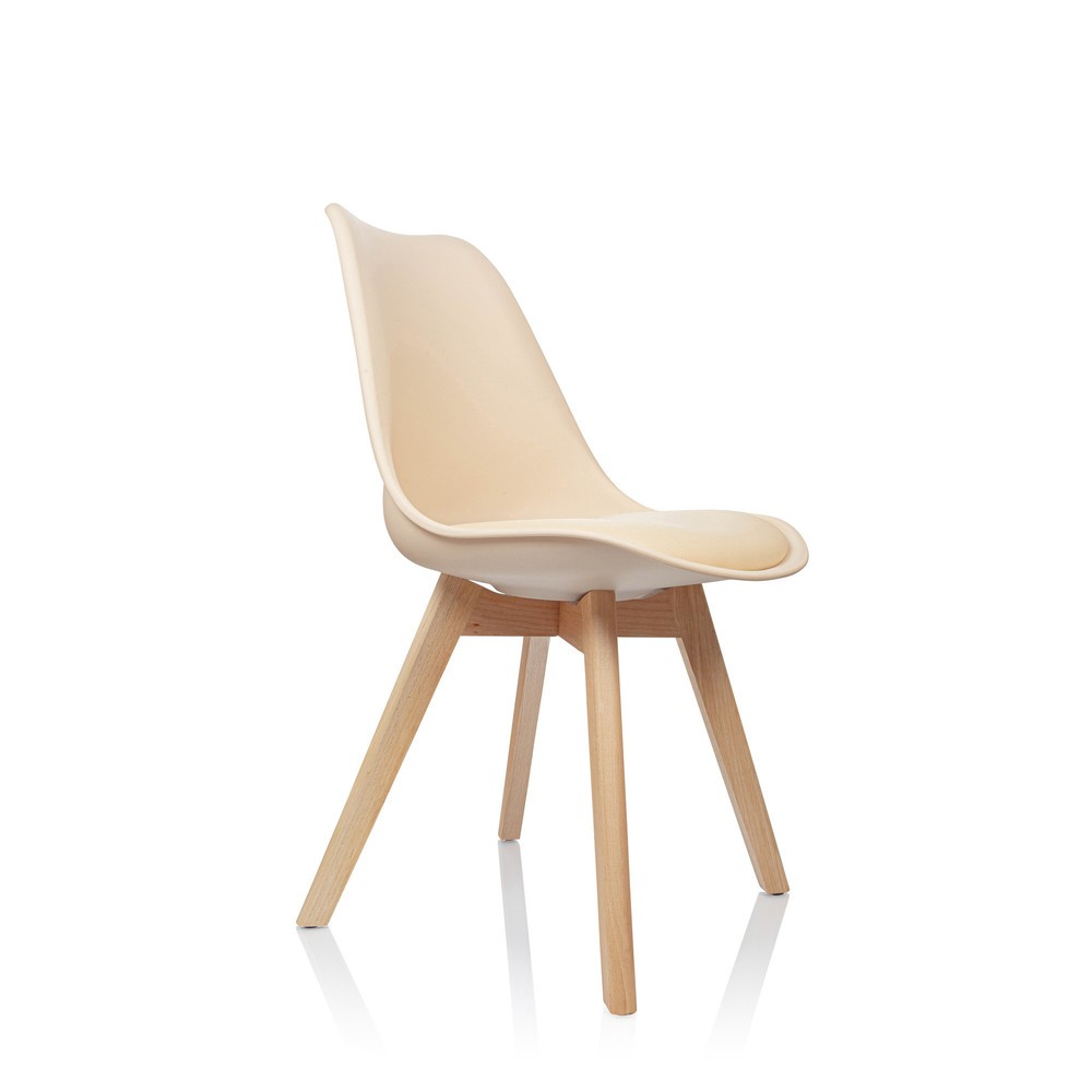Numéro de l'image du produit 6: Chaise-visiteur / chaise à coque hjh OFFICE SCANDI plastique, lot de 4, beige