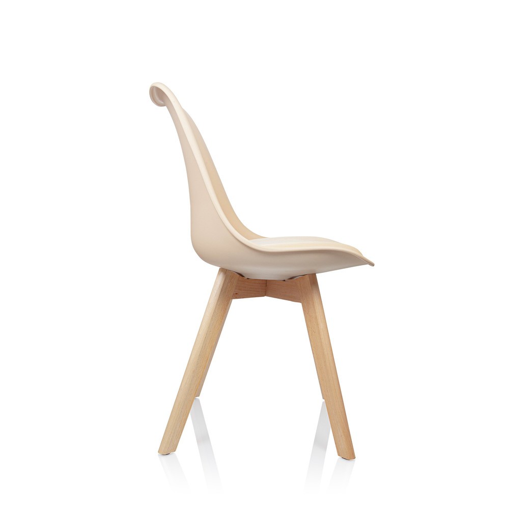 Numéro de l'image du produit 7: Chaise-visiteur / chaise à coque hjh OFFICE SCANDI plastique, lot de 4, beige