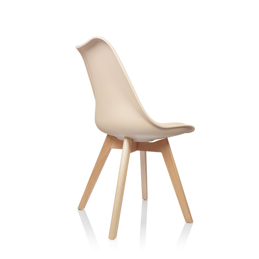 Numéro de l'image du produit 8: Chaise-visiteur / chaise à coque hjh OFFICE SCANDI plastique, lot de 4, beige