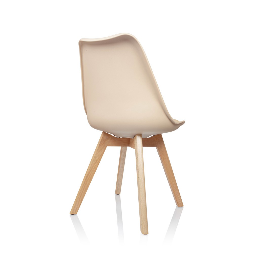 Numéro de l'image du produit 9: Chaise-visiteur / chaise à coque hjh OFFICE SCANDI plastique, lot de 4, beige