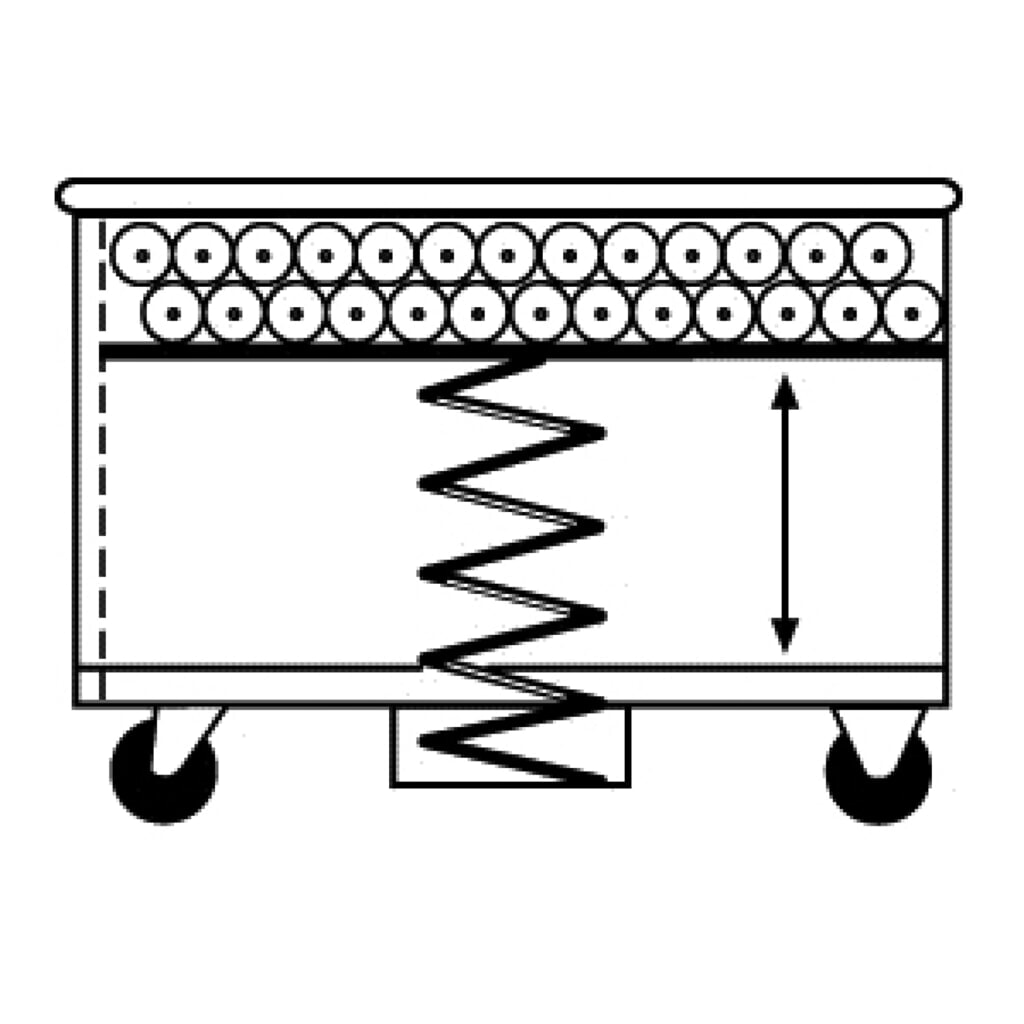 N° de l'image du produit 3 : Chariot à plateau sur ressort en aluminium, volume 380 litres